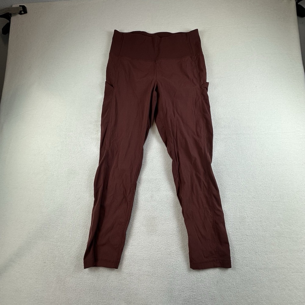Athleta Pants Womens 6 Petite Red TREKKIE HYBRID Crop Tight Ripstop Gym Sports - Picture 6 of 13